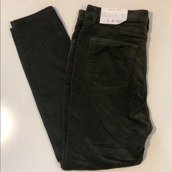 LOFT Pants - Loft High Waist Skinny Corduroys Dark Green
